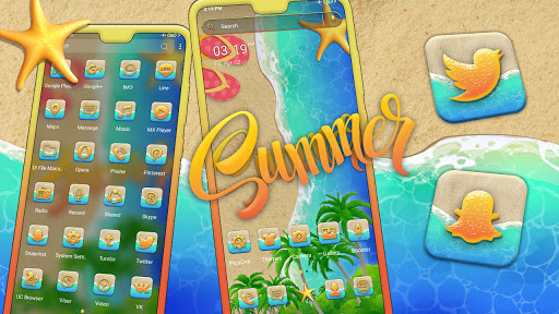 Summer Beach Launcher Theme ekran görüntüsü