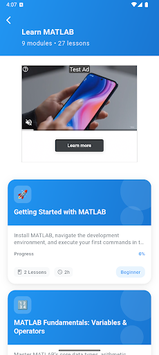Learn MATLAB ekran görüntüsü