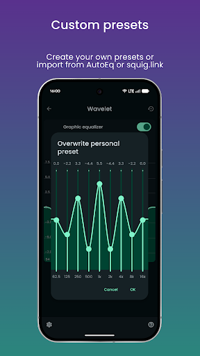 Wavelet: Kulaklığa özel EQ ekran görüntüsü