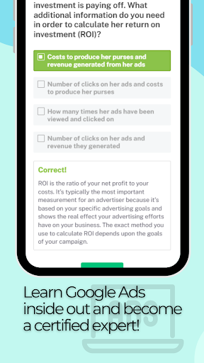 Google AdWords Practice Test ekran görüntüsü