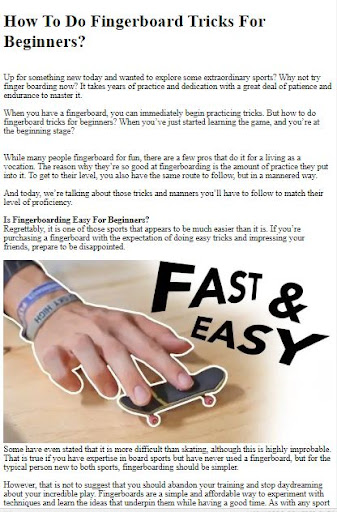 How to Do Fingerboard Tricks ekran görüntüsü