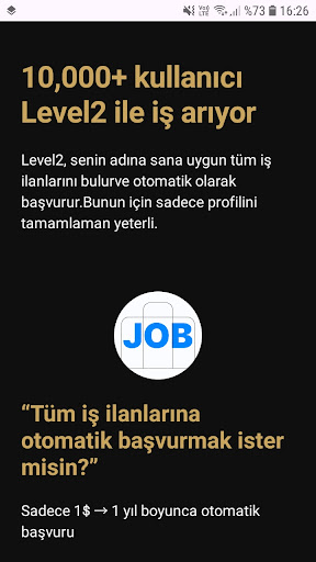 Level2: Otomatik iş başvurusu ekran görüntüsü