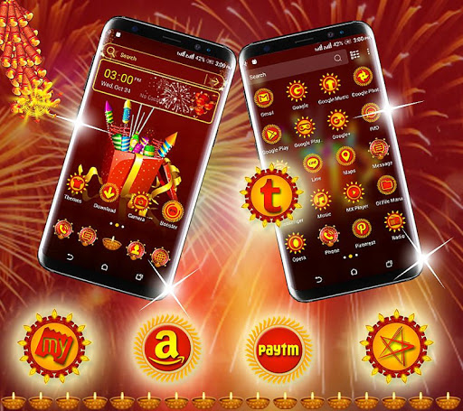 Diwali Crackers Launcher Theme ekran görüntüsü