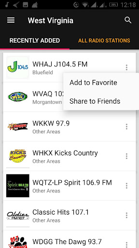 West Virginia Radio Stations ekran görüntüsü