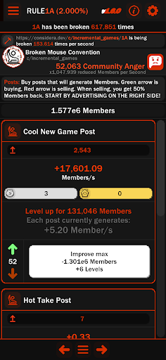 Rule1A Incremental: Idle Forum ekran görüntüsü