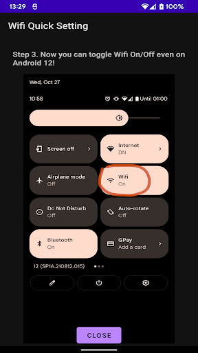 Wifi Quick Setting: Android 12 ekran görüntüsü