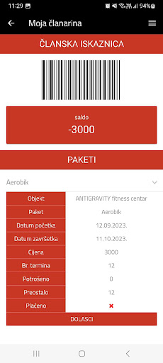 ANTIGRAVITY fitness centar ekran görüntüsü