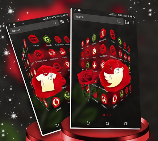 Rose in Black Launcher Theme ekran görüntüsü