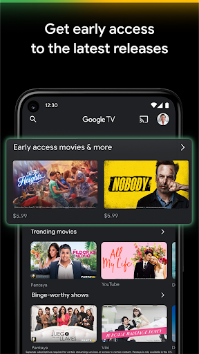Google TV ekran görüntüsü