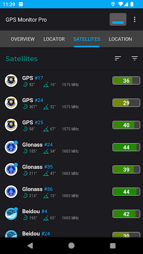 GPS Monitor Pro: GNSS data ekran görüntüsü