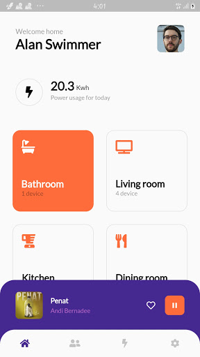 Smart home App UI - Flutter de ekran görüntüsü