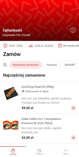 Tajfun Sushi Poznań ekran görüntüsü