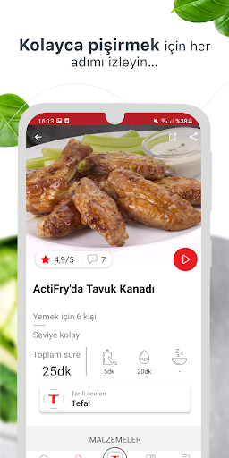 My Tefal, birlikte pişirme ekran görüntüsü