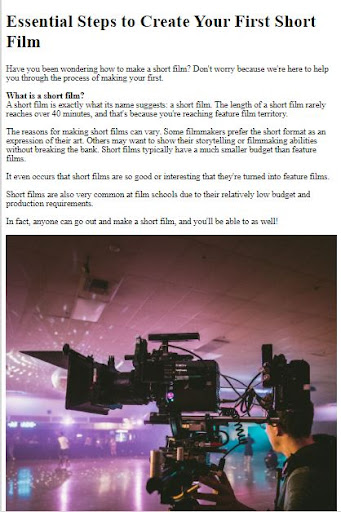 How to Make Short Films ekran görüntüsü