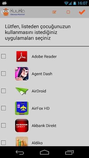 KuuKla Ebeveyn Kontrol ekran görüntüsü