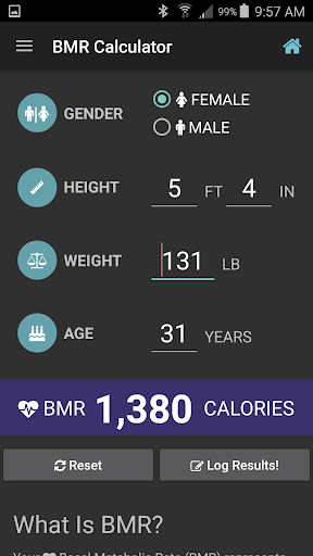 BMR Calculator & Tracker ekran görüntüsü