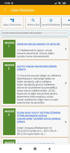 Hukuk Muhakemeleri Kanunu ekran görüntüsü