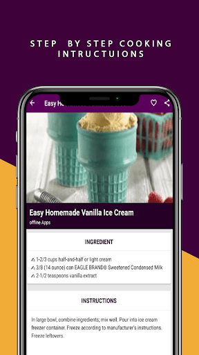 Ice Cream Recipes Offline ekran görüntüsü