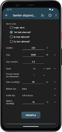 Elektriksel Hesaplamalar ekran görüntüsü