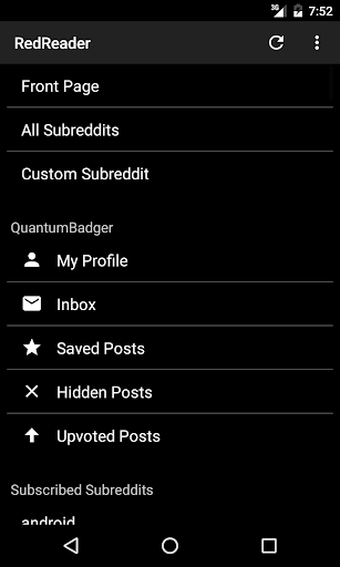 RedReader ekran görüntüsü