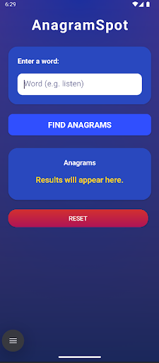 AnagramSpot ekran görüntüsü