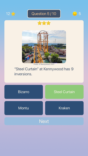 Roller Coaster Quiz ekran görüntüsü