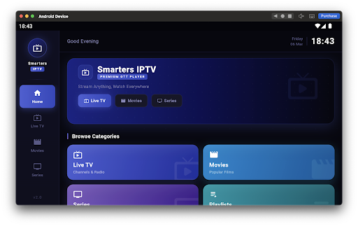 Smarters IPTV  pro ekran görüntüsü