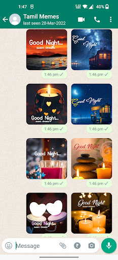 Good Night Stickers ekran görüntüsü