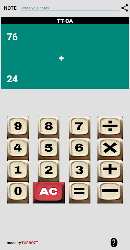 TT-CA : calculator with note ekran görüntüsü