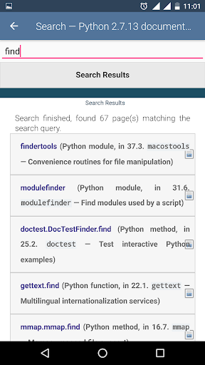 Python Documentation 2.7 ekran görüntüsü