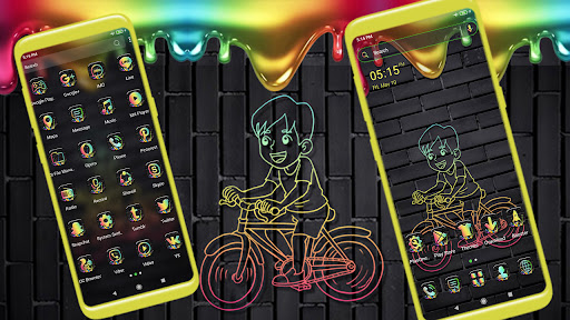 Neon Bicycle Launcher Theme ekran görüntüsü