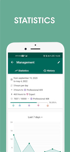 10000 hours - skill tracker ekran görüntüsü
