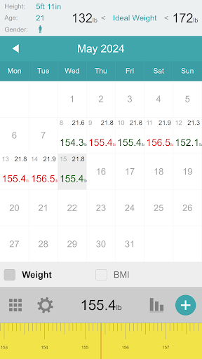 Weight Calendar Pro ekran görüntüsü