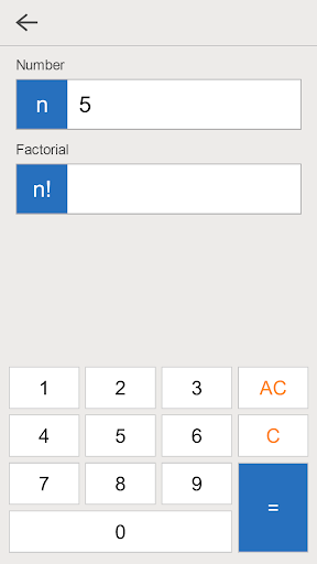 Factorial Calculator ekran görüntüsü