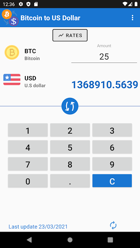 Bitcoin to US Dollar Converter ekran görüntüsü