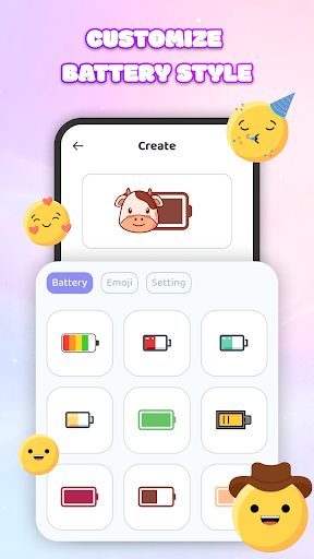 Emoji Battery: Status Bar Cute ekran görüntüsü