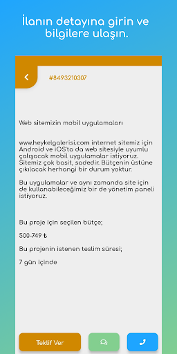 proje bazlı - freelance işler ekran görüntüsü