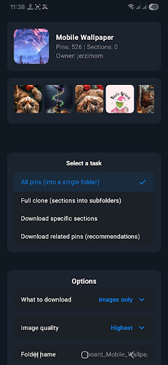 Board downloader for pinterest ekran görüntüsü