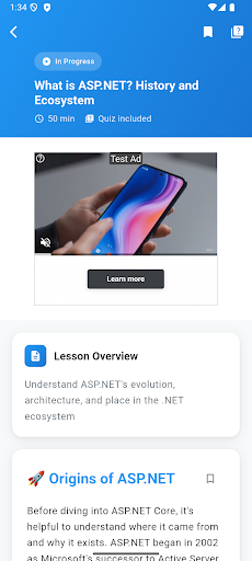 Learn ASP.NET ekran görüntüsü
