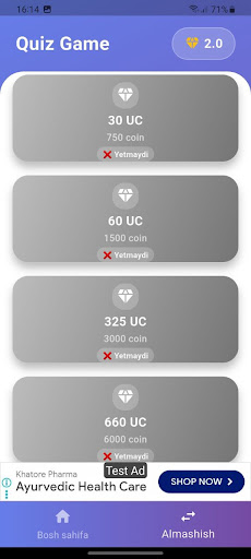 Quiz uc earner ekran görüntüsü