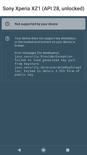 Key Attestation Demo ekran görüntüsü