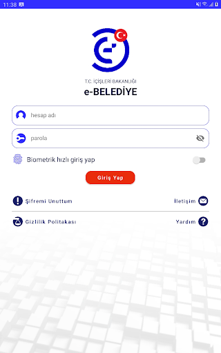 E-Belediye ekran görüntüsü