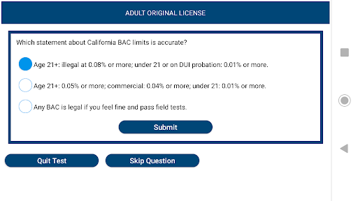 California Driver License ekran görüntüsü