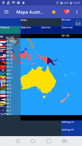 Mapa Australii i Oceanii ekran görüntüsü