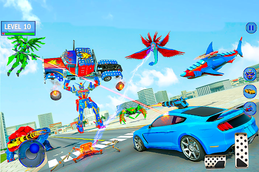 Police Shark Robot Car Games ekran görüntüsü