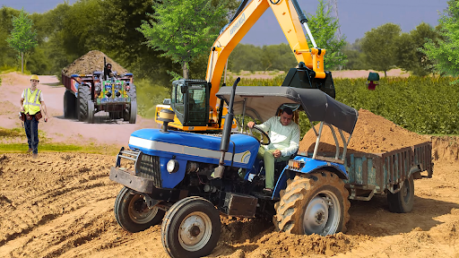 Farming Tractor Trolley Game ekran görüntüsü