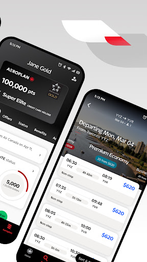 Air Canada + Aeroplan ekran görüntüsü