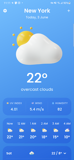 Sunny: Weather forecast ekran görüntüsü