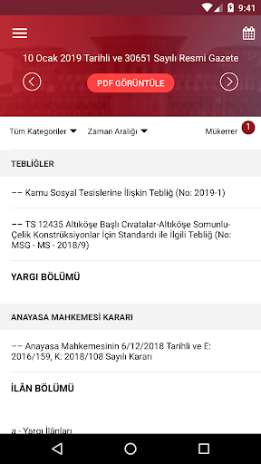 T.C. Resmi Gazete ekran görüntüsü