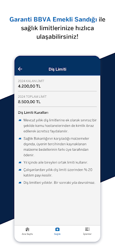 Garanti BBVA Emekli Sandığı ekran görüntüsü